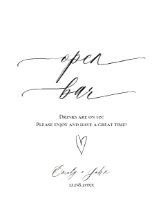 E018 Open Bar 11x14: E018 Reception Signs Bundle