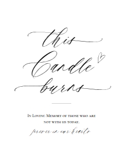 E018 This Candle Burns 8x10: E018 Reception Signs Bundle