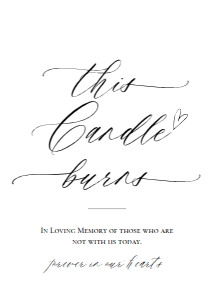 E018 This Candle Burns 5x7: E018 Reception Signs Bundle