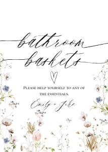 E061 Bathroom Baskets 5x7: E061 Reception Signs Bundle