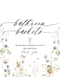 E061 Bathroom Baskets 11x14: E061 Reception Signs Bundle