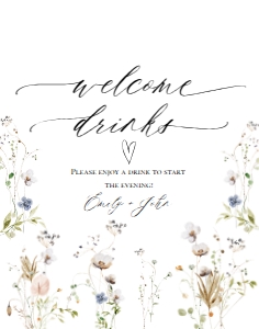 E061 Welcome Drinks 11x14: E061 Reception Signs Bundle