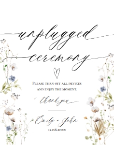 E061 Unplugged Ceremony 11x14: E061 Reception Signs Bundle