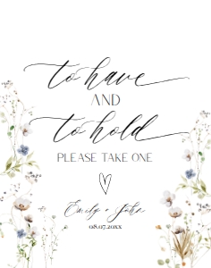 E061 To Have and To Hold 11x14: E061 Reception Signs Bundle