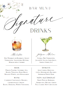 E061 Signature Drinks 5x7: E061 Reception Signs Bundle