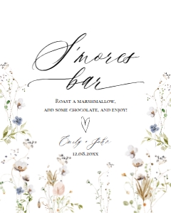 E061 S’mores Bar 8x10: E061 Reception Signs Bundle