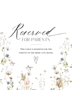 E061 Reserved for Parents 8x10: E061 Reception Signs Bundle