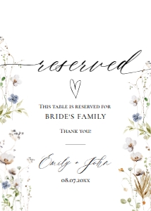 E061 Reserved 5x7: E061 Reception Signs Bundle