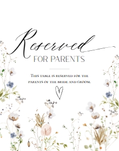 E061 Reserved for Parents 11x14: E061 Reception Signs Bundle