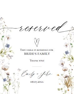 E061 Reserved 11x14: E061 Reception Signs Bundle