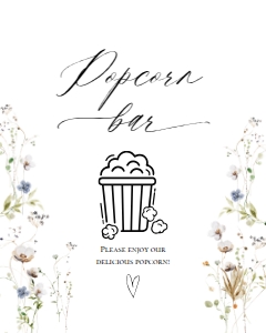 E061 Popcorn Bar 8x10: E061 Reception Signs Bundle