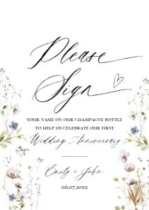 E061 Please Sign Your Name 5x7: E061 Reception Signs Bundle