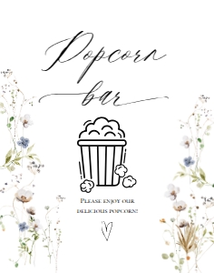 E061 Popcorn Bar 11x14: E061 Reception Signs Bundle