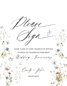 E061 Please Sign Your Name 11x14: E061 Reception Signs Bundle