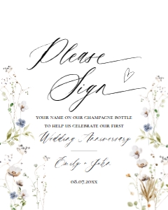 E061 Please Sign Your Name 8x10: E061 Reception Signs Bundle