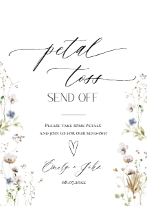 E061 Petal Toss Send Off 5x7: E061 Reception Signs Bundle