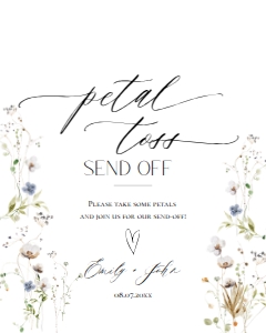E061 Petal Toss Send Off 8x10: E061 Reception Signs Bundle