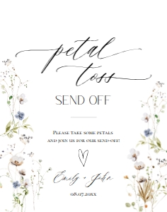 E061 Petal Toss Send Off 11x14: E061 Reception Signs Bundle