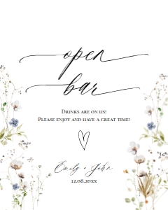 E061 Open Bar 8x10: E061 Reception Signs Bundle
