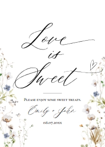 E061 Love Is Sweet 5x7: E061 Reception Signs Bundle