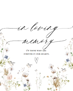 E061 In Loving Memory 8x10: E061 Reception Signs Bundle