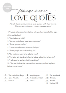 B001 Bridal Shower Games Answer Key 5x7: B048 Bridal Shower Games