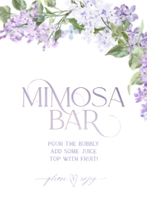 B001 Mimosa Bar Sign 5x7: B001 Bridal Shower Bundle