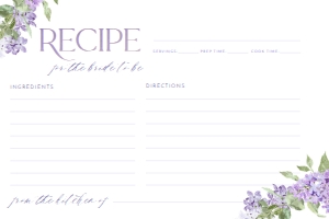 B001 Recipe Card 4x6: B001 Bridal Shower Bundle