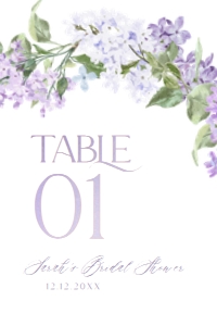 B001 Table Number 4x6: B001 Bridal Shower Bundle