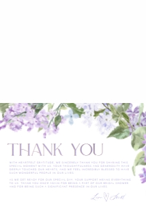 B001 Thank You Card 3.5x5 Folded: B001 Bridal Shower Bundle
