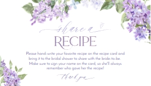 B001 Recipe Request Card 3.5x2: B001 Bridal Shower Bundle