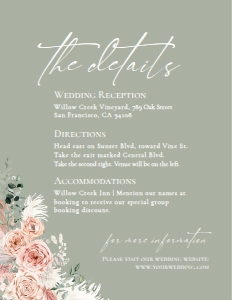 E064 Detail Card Vertical 4.25x5.5: E064 Wedding Suite