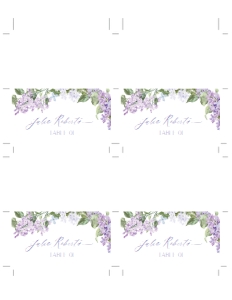B001 Place Card for Avery5302 8.5x11 Sheet: B001E Menu