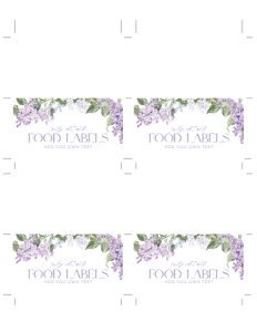 B001 Food Label for Avery5302 8.5x11 Sheet: B001 Place Card Food Labels