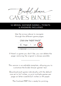 Instruction Bridal Shower Games: B017 Bridal Shower Bundle
