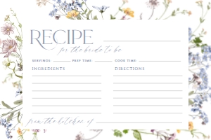 B017 Recipe Card 4x6: B017 Bridal Shower Bundle