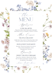 B017 Menu 5x7: B017 Bridal Shower Bundle