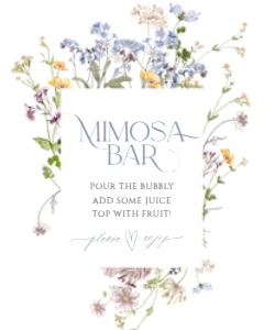 B017 Mimosa Bar Sign 8x10: B017 Bridal Shower Bundle