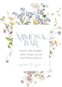 B017 Mimosa Bar Sign 5x7: B017 Bridal Shower Bundle