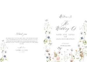 D028 Wedding Program Folded A4 Sheet: D028 Wedding Program