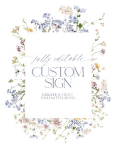 B017 Custom Sign 8x10: B017 Bridal Shower Bundle