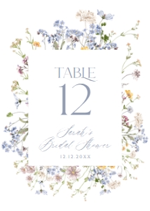 B017 Table Number 5x7: B017 Bridal Shower Bundle