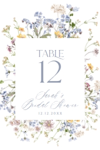 B017 Table Number 4x6: B017 Bridal Shower Bundle