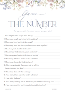 B017 Bridal Shower Games 5x7 Part 2: B017 Bridal Shower Games