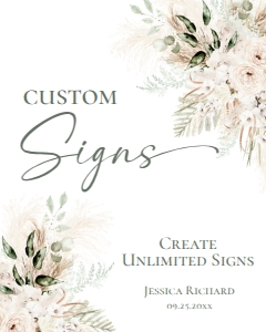 D024 Custom Sign 8x10: D024 Wedding Bundle