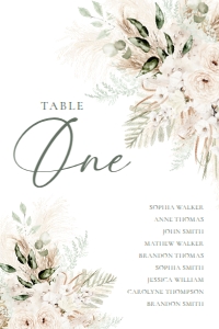 D024 Seating Chart Card 4x6: D024 Seating Chart Card