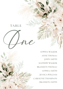 D024 Seating Chart Card 5x7: D024 Seating Chart Card