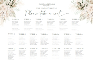D024 Seating Chart Horizontal 36x24: D024 Wedding Bundle
