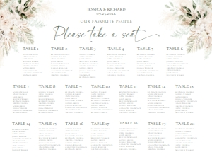 D024 Seating Chart Horizontal 24x18: D024 Wedding Bundle