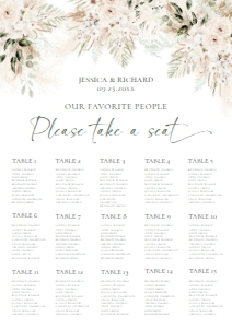 D024 Seating Chart Vertical A2: D024 Wedding Bundle